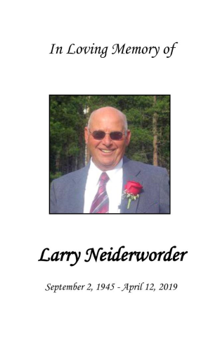 Larry Neiderworder Memorial Folder