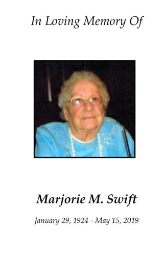 Marjorie Swift Memorial Folder