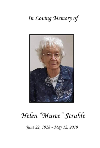 Helen Struble Memorial Folder