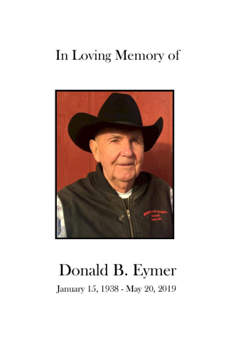 Donald "Donnie" Eymer Memorial Folder