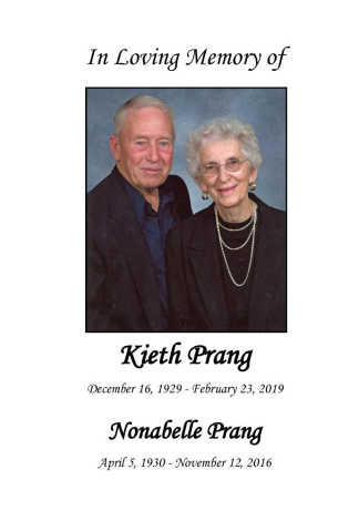 Kieth Prang Memorial Folder
