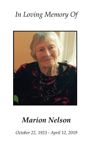 Marion Nelson Memorial Folder
