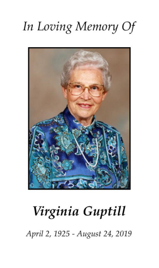 Virginia Guptill Memorial Folder