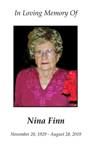 Nina Finn Memorial Folder