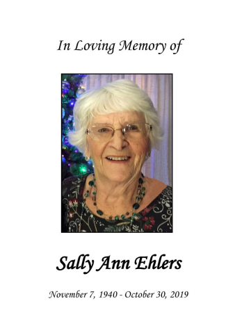 Sally Ehlers Memorial Folder