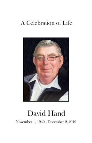 Dave Hand Memorial Folder