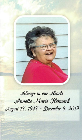 Annette Heimark Memorial Folder