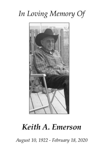 Keith  Emerson Memorial Folder