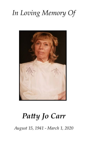 Patricia Carr Memorial Folder